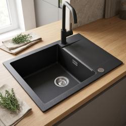 Aquadesign Kensley Pia de Sobrepor em Granito Antracite com pequena Área de Escorrimento 65 x 44 cm 1208970085